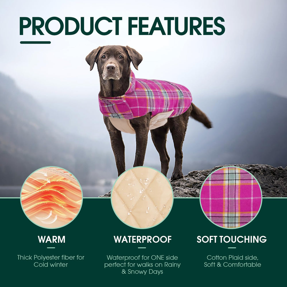 Kuoser dog coat reversible design offers two looks per outing