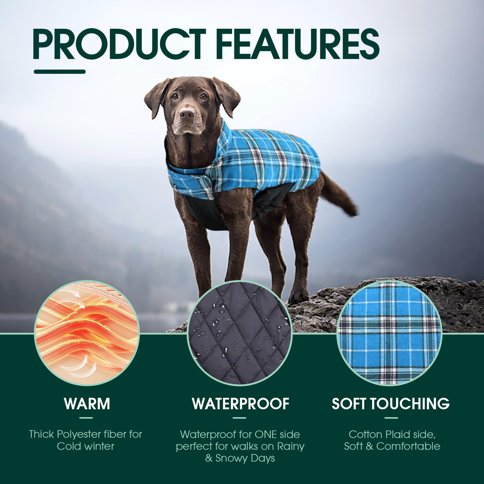 Kuoser dog coat size chart image helps find the perfect fit