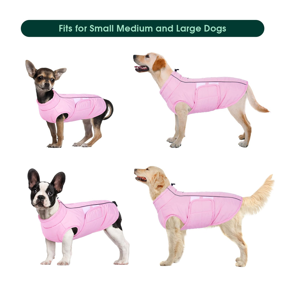 Kuoser dog jacket pink XS size chart helps pick the right fit