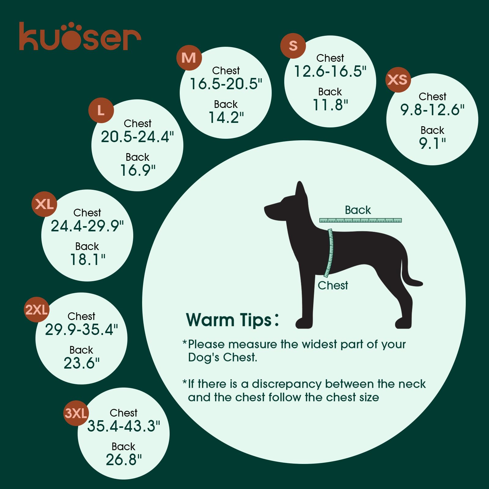 Kuoser dog jacket reflective strips highlight visibility during evening strolls.