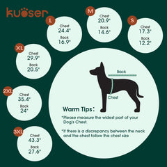 Kuoser dog jacket warm fleece lining for cozy warmth