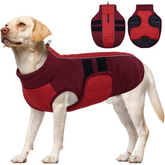 Kuoser dog jacket waterproof back view offers warmth for cold walks.