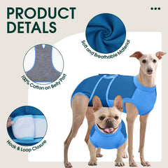 Kuoser dog recovery suit eating-friendly design enables comfortable meals without removing the suit.