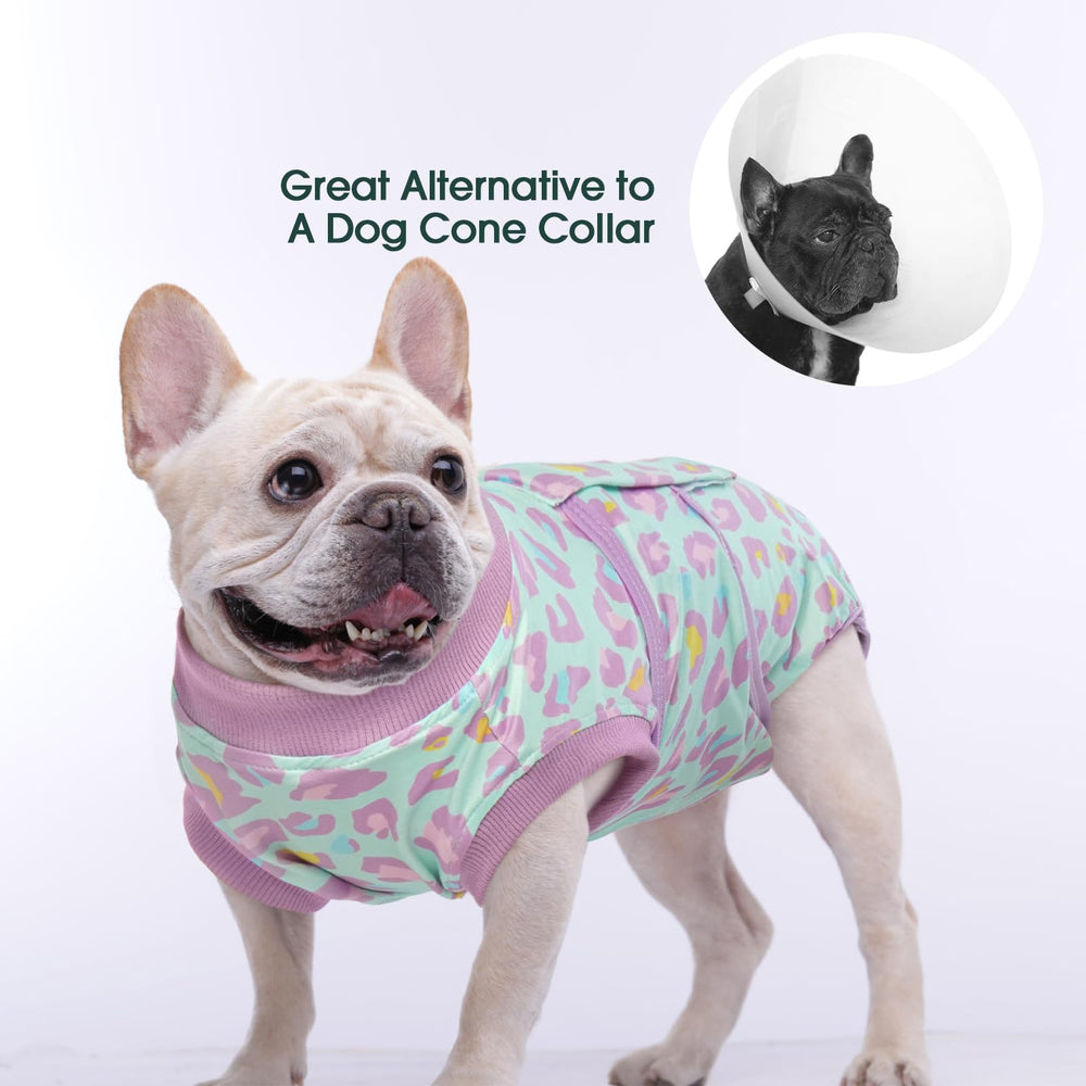 Kuoser dog recovery suit with hook-and-loop closures enables quick on-off during care routines.