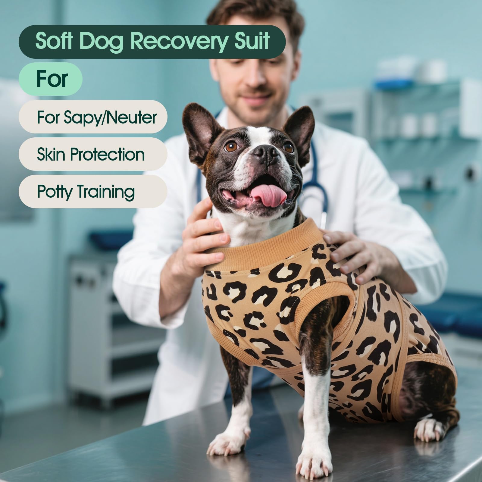 Kuoser dog recovery suit shows stretchy fit for secure movement