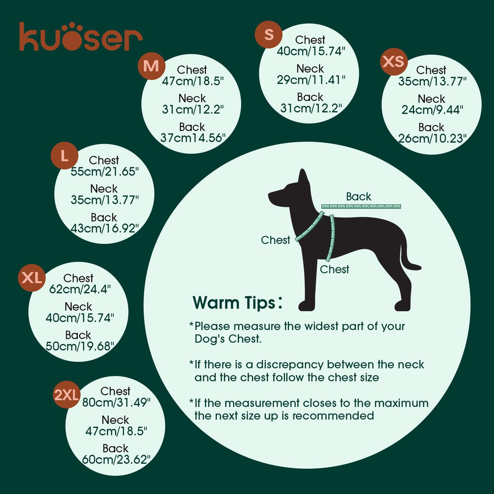 Kuoser dog shirt back view highlights soft fabric and flexible fit for walks.