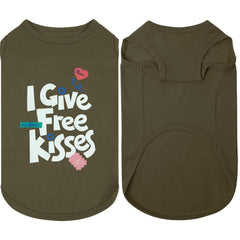 Kuoser dog shirt front view brown shows breathable sleeveless design for comfortable all-day wear.
