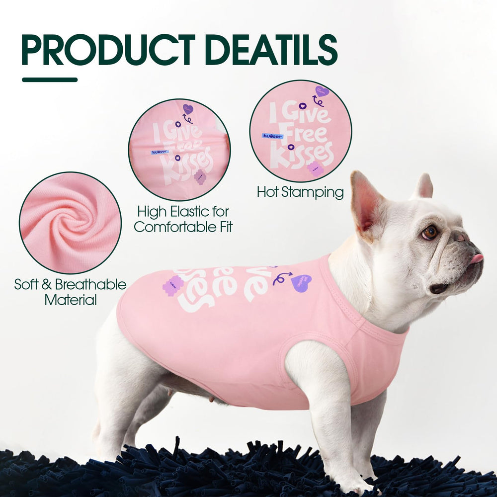 Kuoser dog shirt stretchy lightweight fabric highlights freedom of movement.