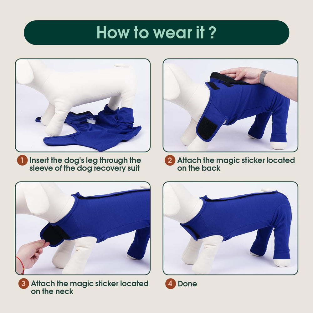 Kuoser abdomen protection panel guards wounds while dog rests