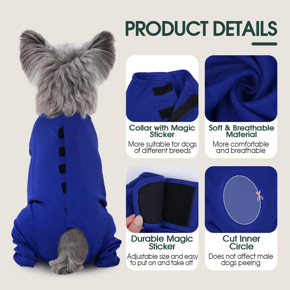 Kuoser dog surgery suit as E collar alternative reduces licking and stress during recovery