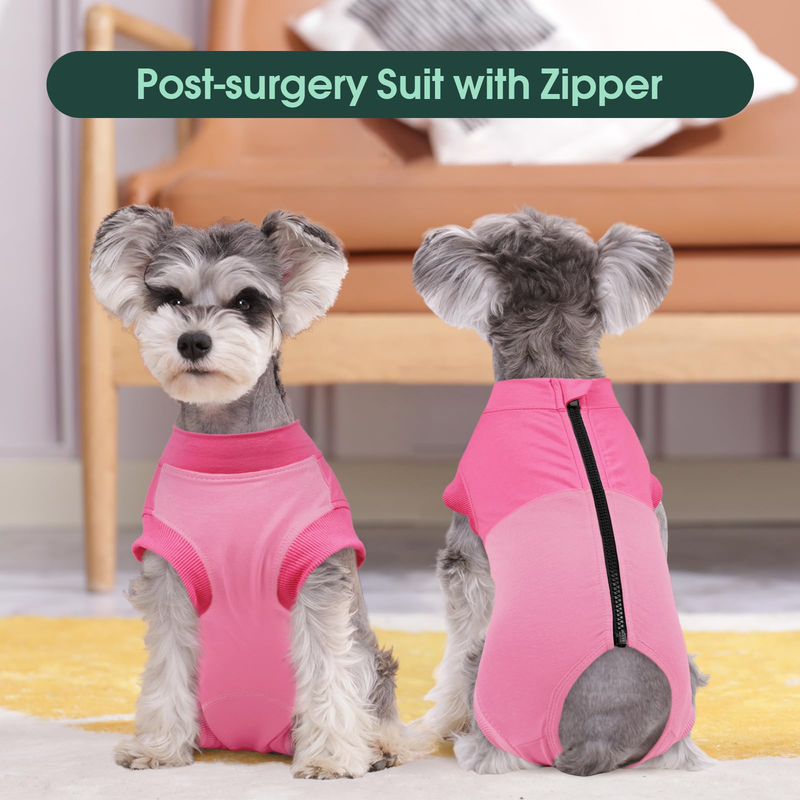 Kuoser pink XL dog recovery suit helps safe post-surgery movement during healing.