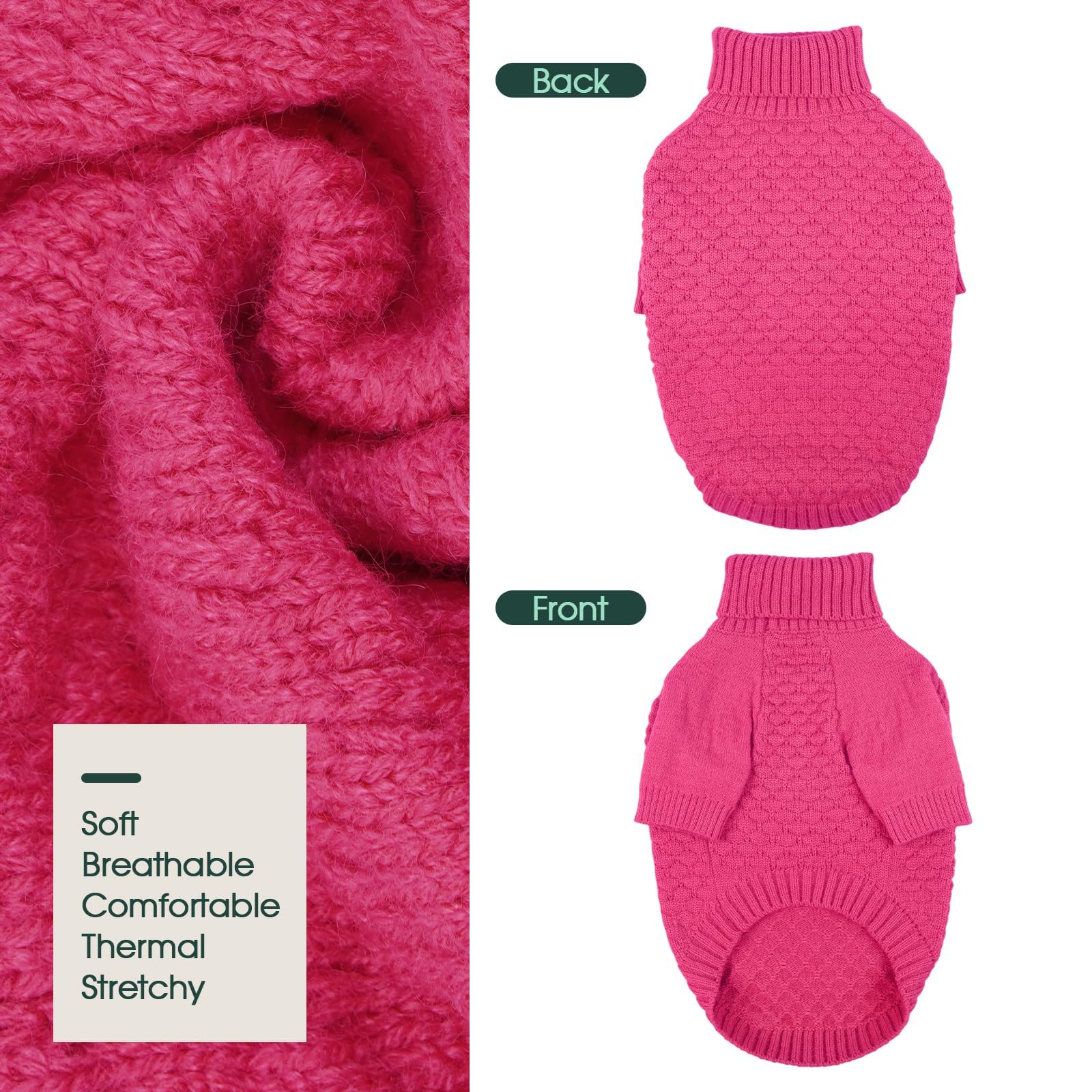 Easy-on pullover style Kuoser dog sweater for quick changes