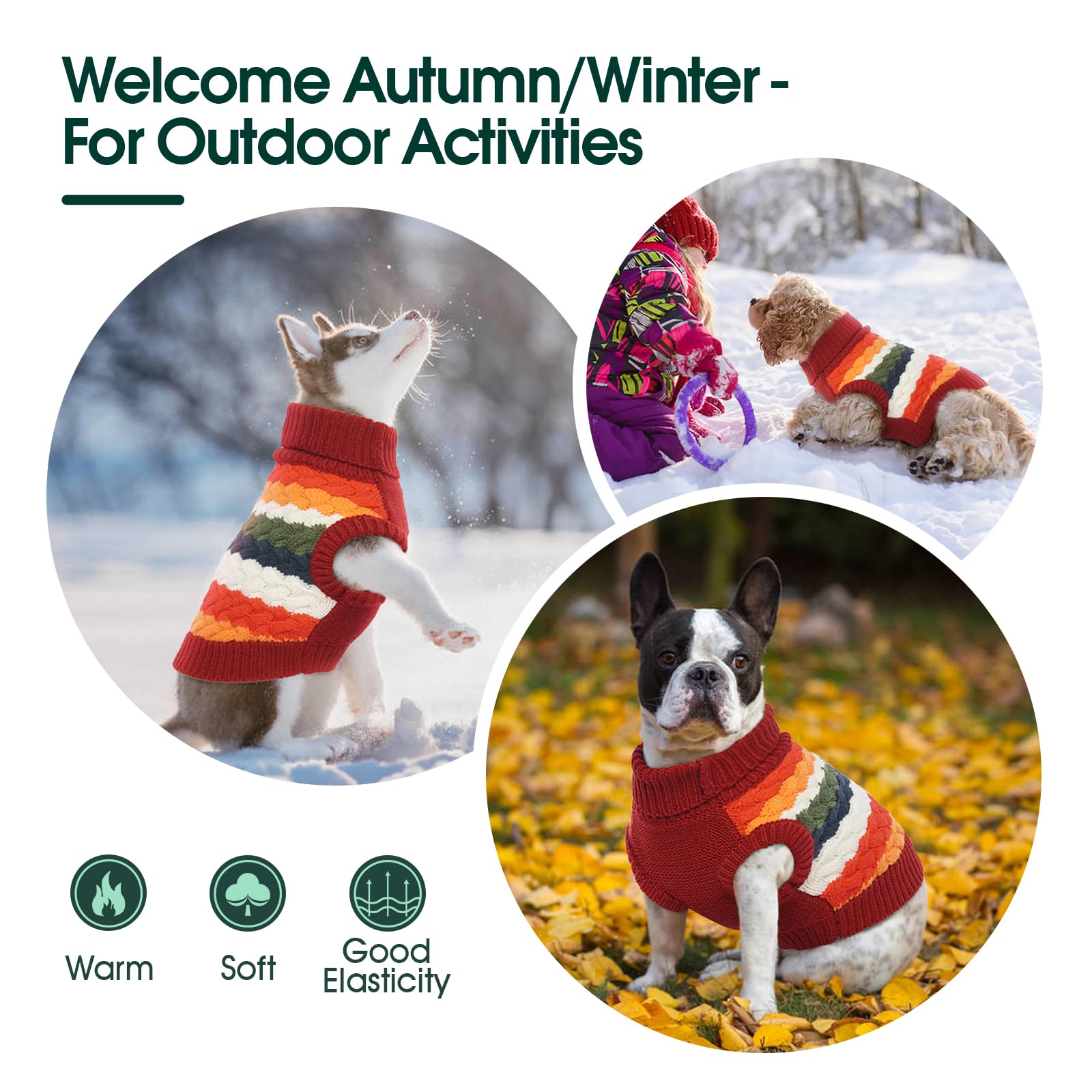 Kuoser dog sweater machine washable for easy care and reuse