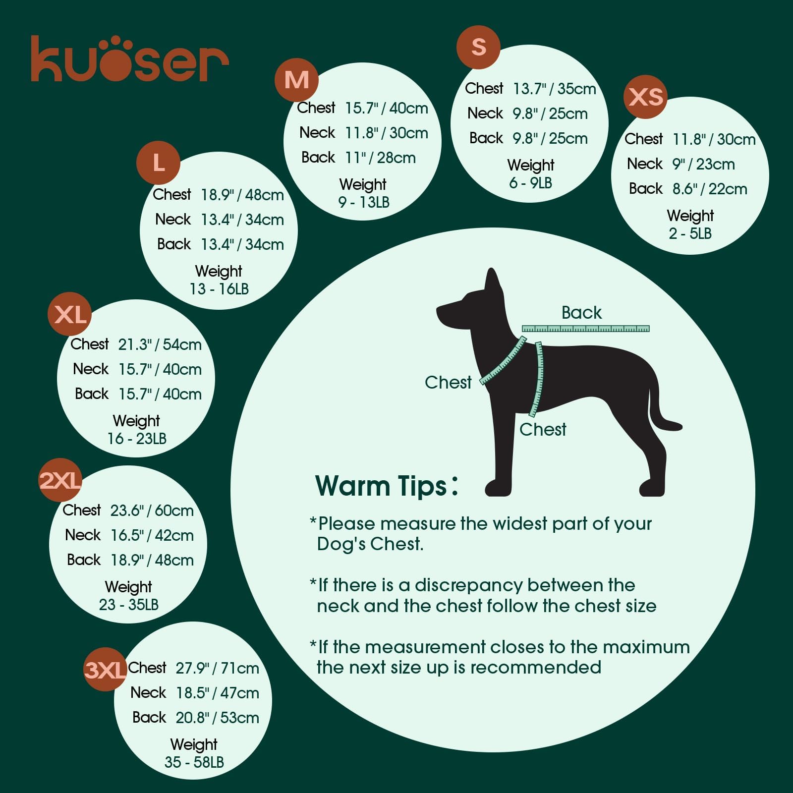 Kuoser dog sweater red sleeveless back view with leash hole for easy harness use.