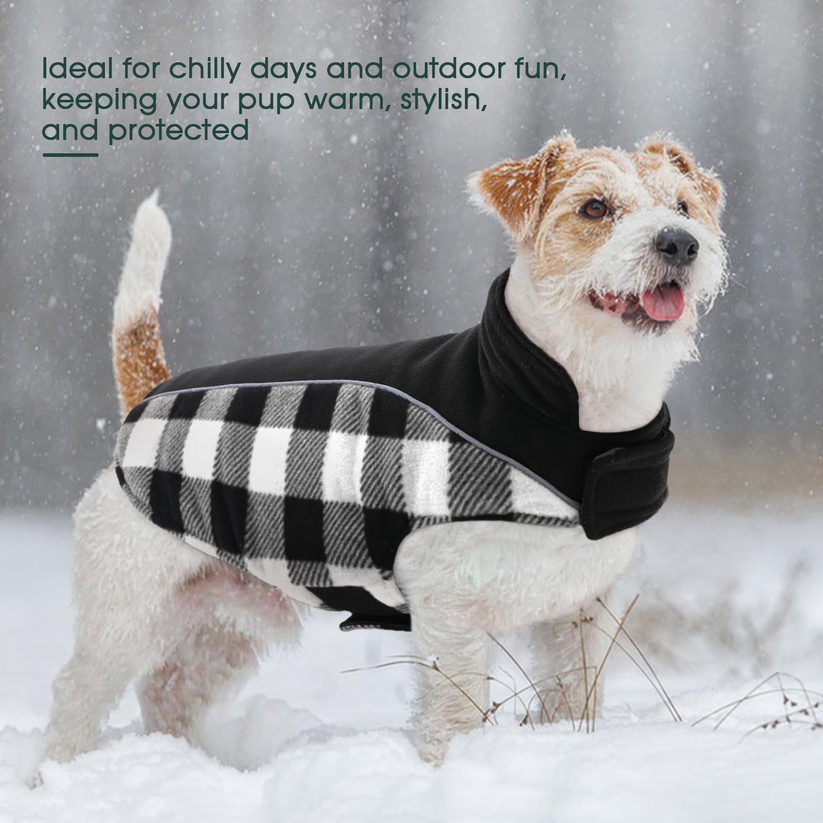 Kuoser dog winter coat adjustable neck and chest for secure fit.