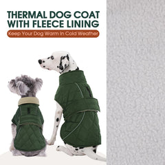 Kuoser dog winter coat reflective strips glow for night visibility.
