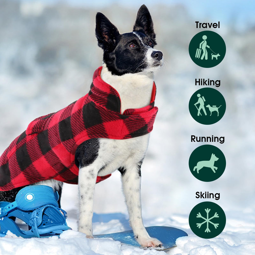 Kuoser dog winter coat soft fleece inner lining adds cozy warmth.