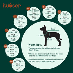 Kuoser dog winter coat waterproof outer panel ready for rainy days.