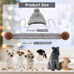 Kuoser dog scarf knitted grey worn around neck for cozy warmth.