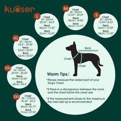 Kuoser extra warm dog coat back view with reflective strips for safer night walks