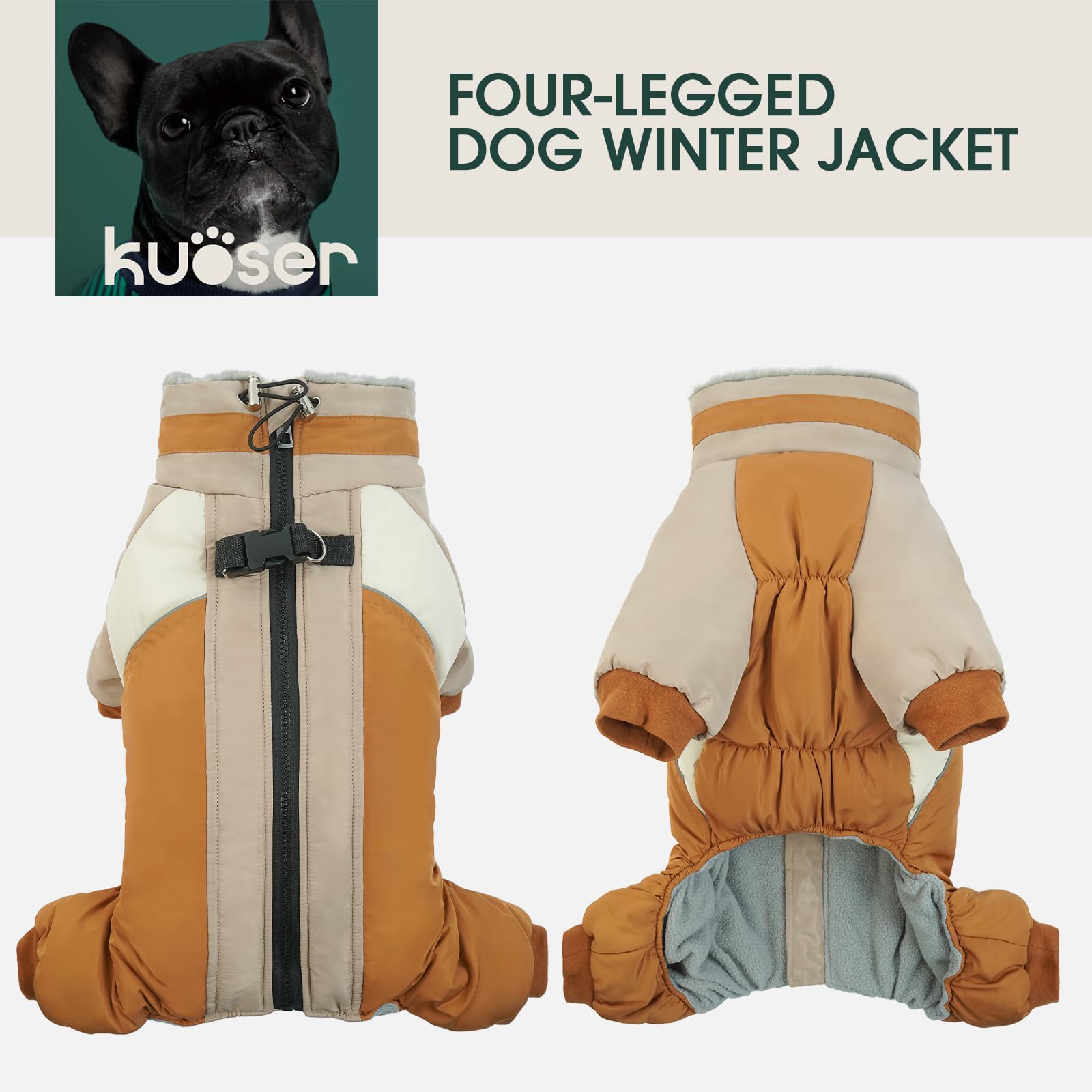 Kuoser Fullbody adjustable-collar drawstring shows secure, comfortable fit for varied neck sizes.