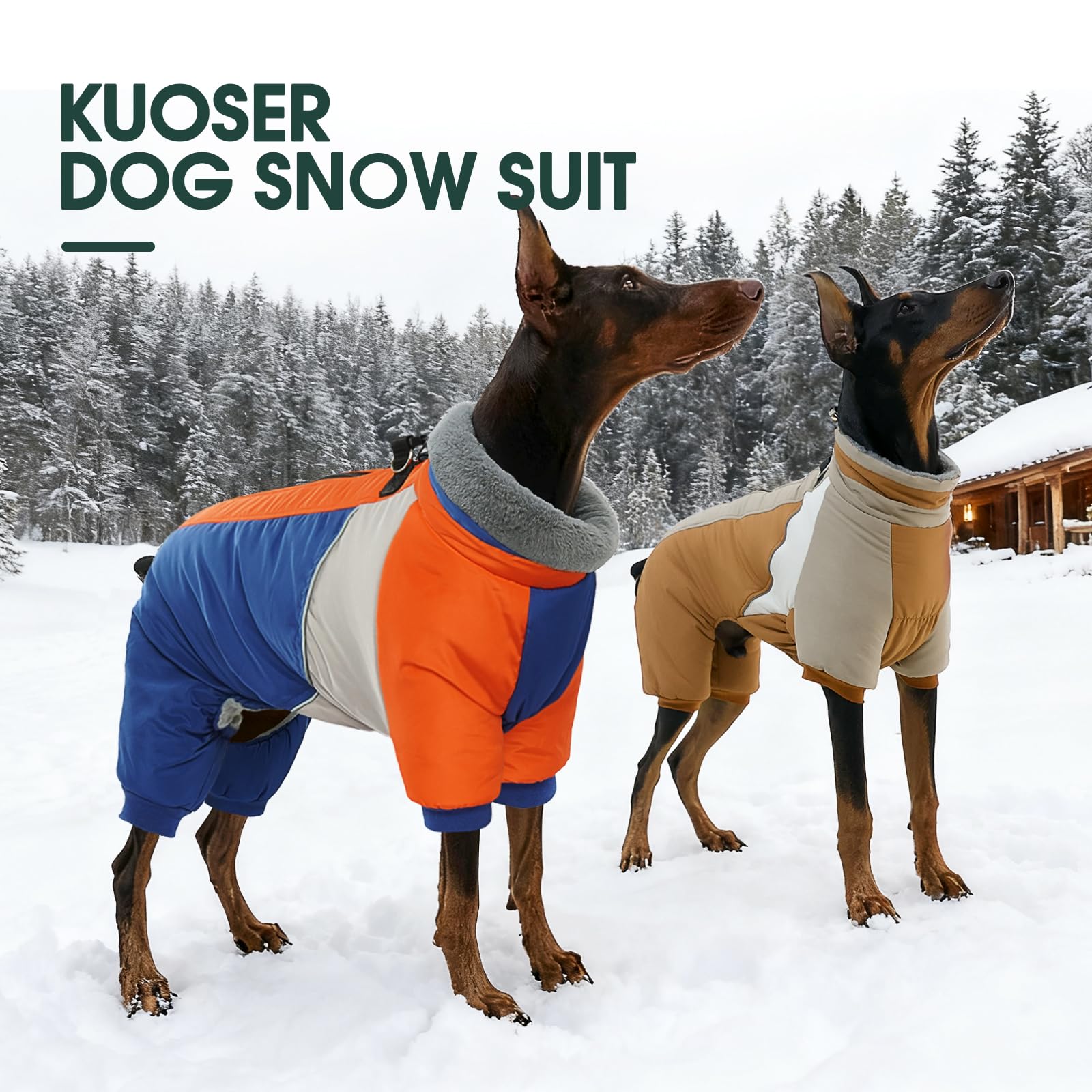 Kuoser Fullbody coat brown-s closeup conveys color and snug style.