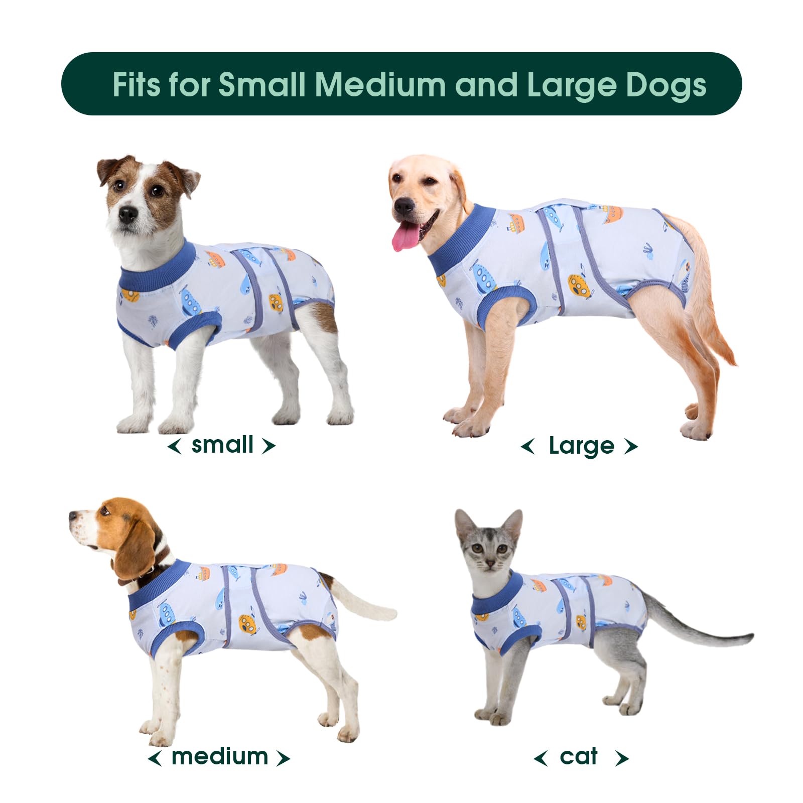 Kuoser Recovery Suit abdomen wound protection prevents licking.