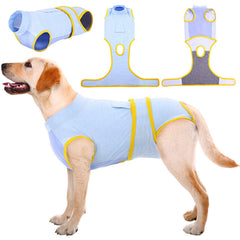 Kuoser recovery suit dogs front view with post-surgery protection and secure fit