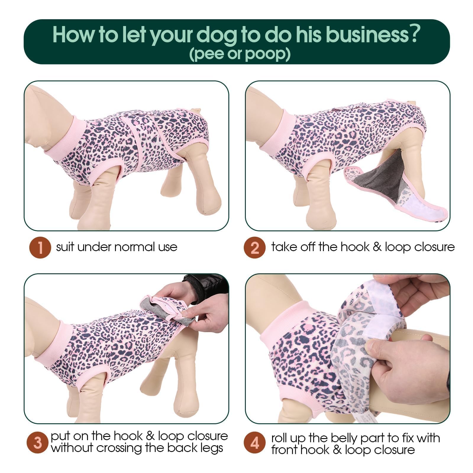 Kuoser recovery suit dogs pinkleopard e-collar alternative reduces head cone discomfort