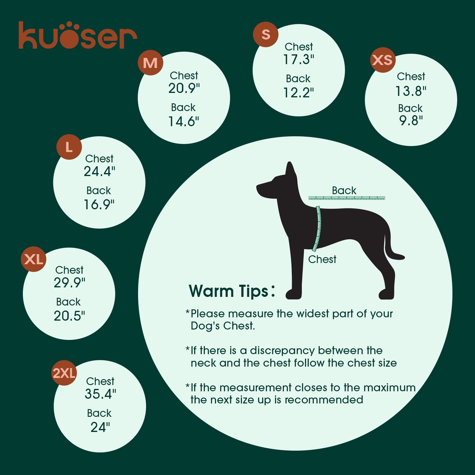 Kuoser recovery suit long sleeves on a dog during recovery period