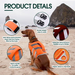 Kuoser life jacket reflective band highlights visibility during dawn or dusk.