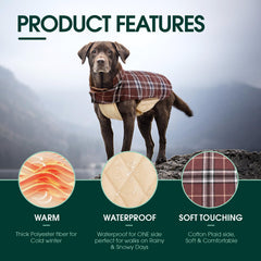 Kuoser reversible dog coat closeup highlighting dual-layer warmth.