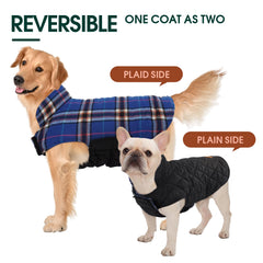 Kuoser reversible dog coat inner fleece highlights warm insulation for chilly trips