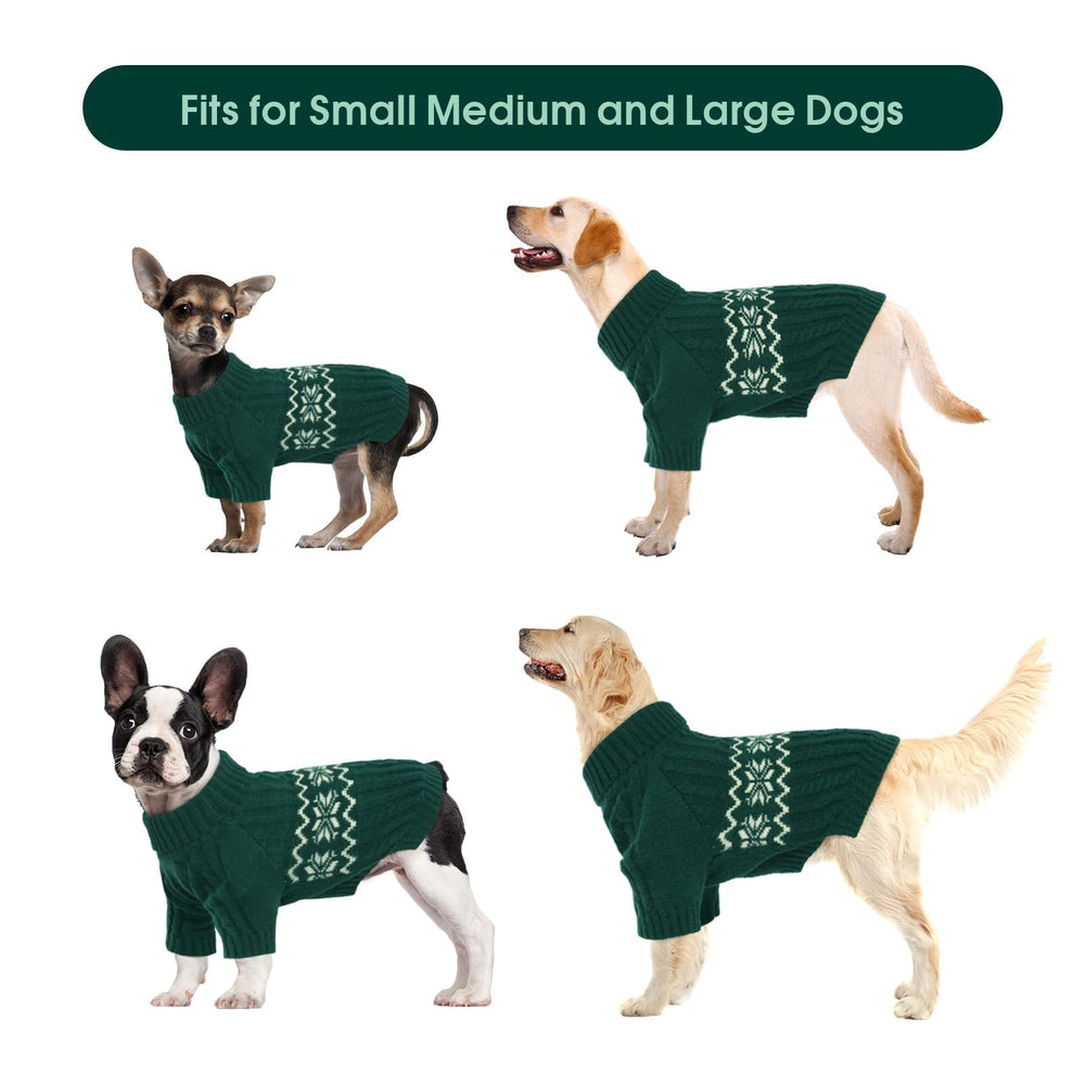 Kuoser Small Dog Sweater Green S fabric close-up reveals soft acrylic-nylon blend.