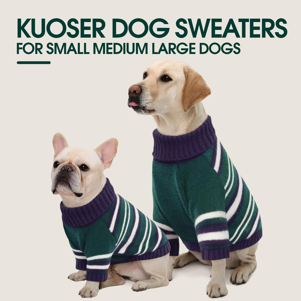 Kuoser turtleneck dog sweater knit texture closeup highlights soft, cozy fabric