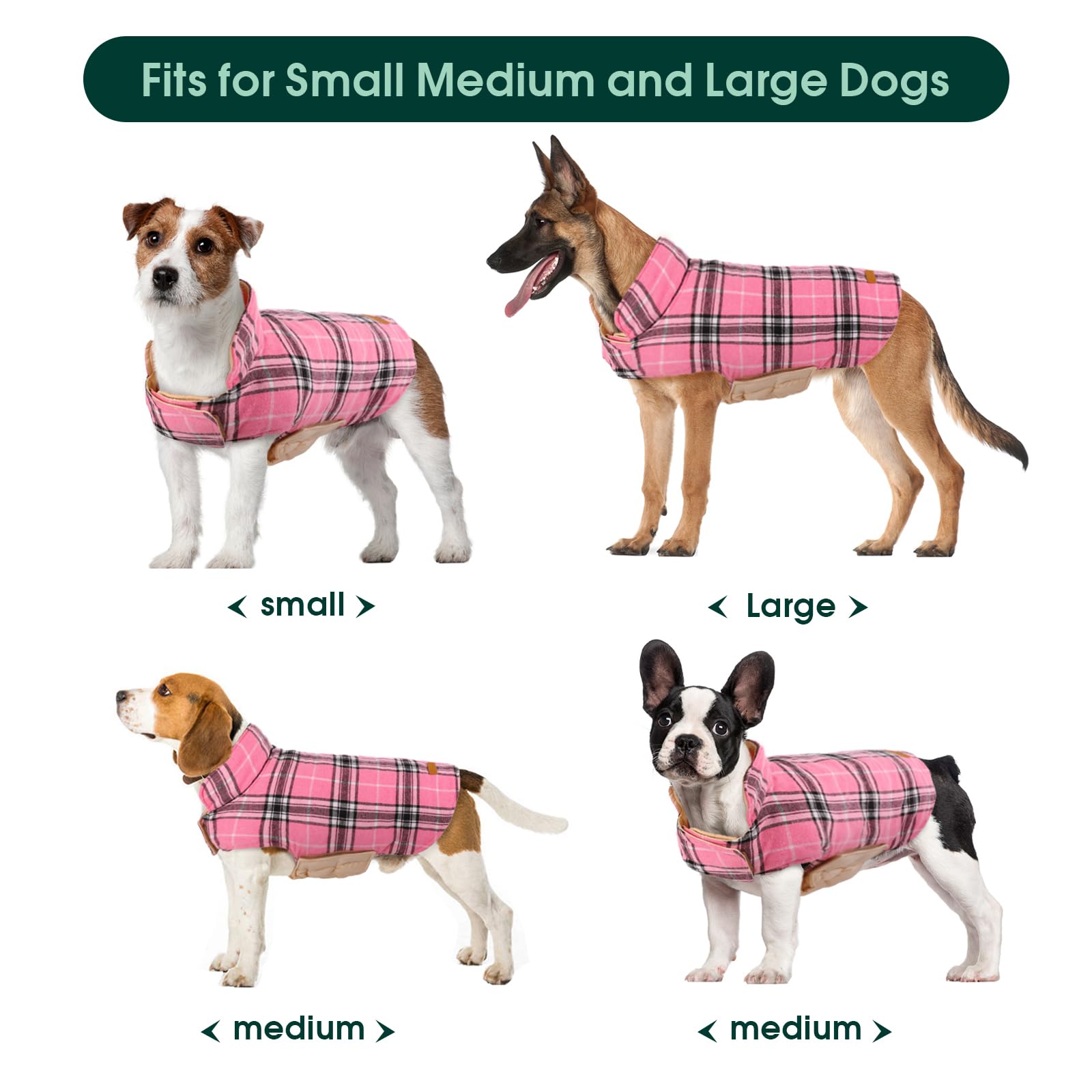 Kuoser vintage plaid pink pattern adds stylish warmth.