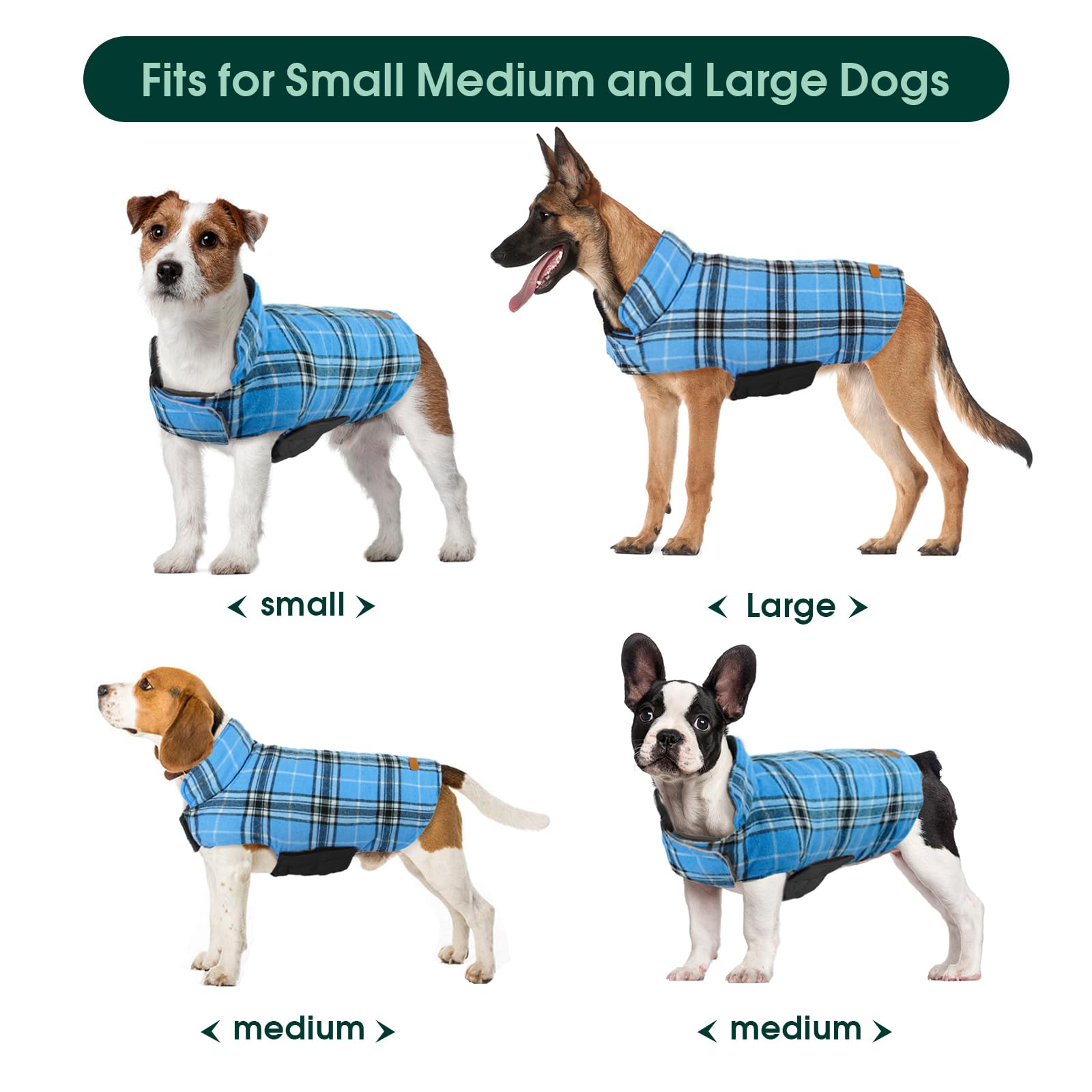 Kuoser Warm Dog Coat leash hole back enables safe leash connections during walks.