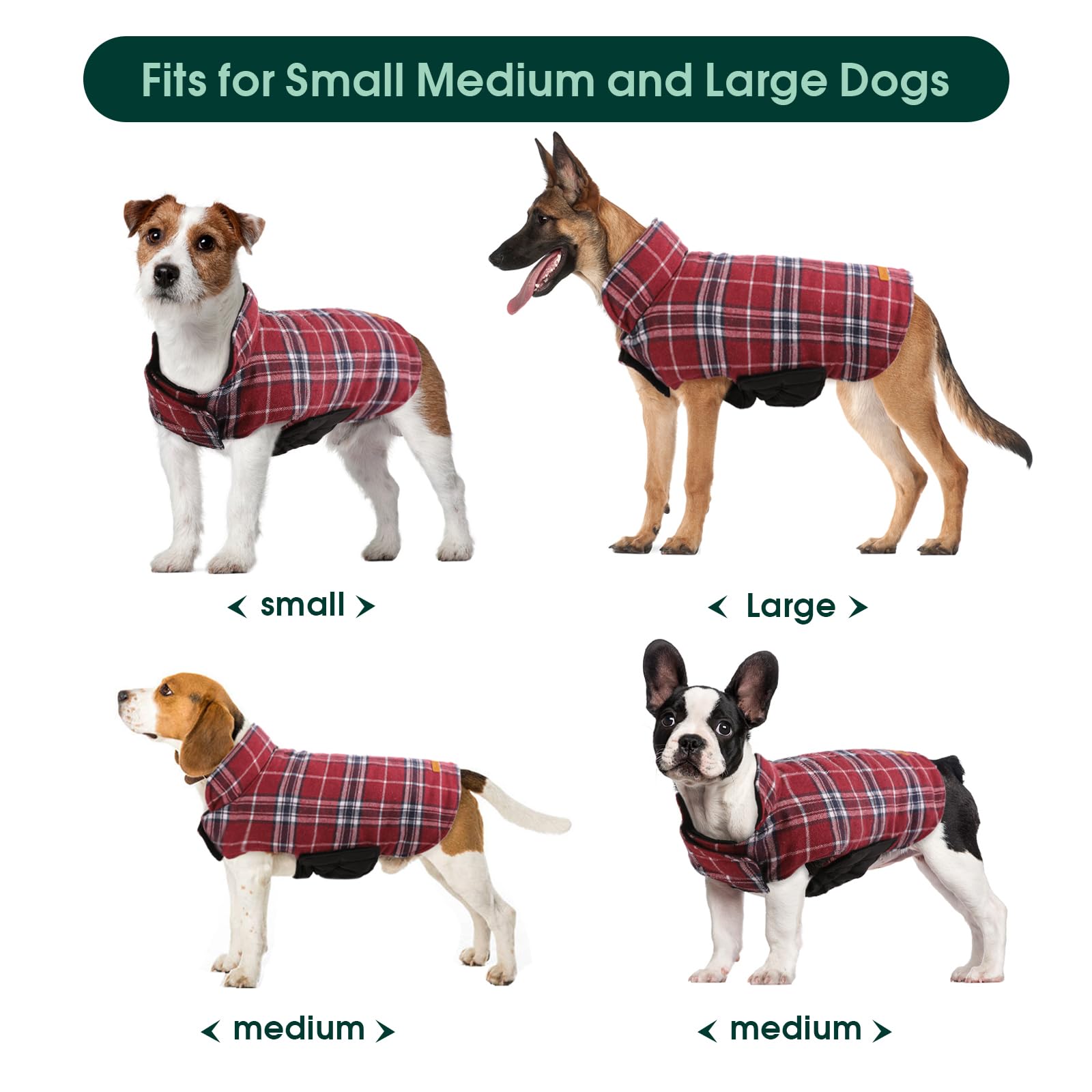 Kuoser warm dog coat leash hole feature enables safe walking with harness.