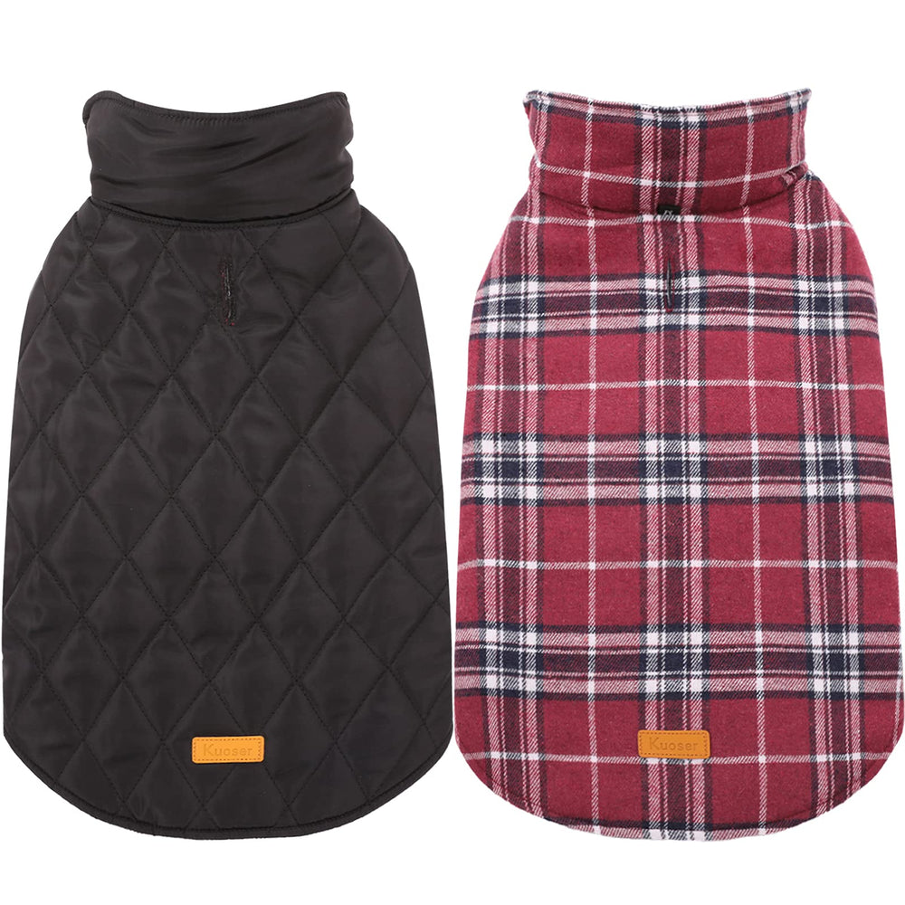 Kuoser warm dog coat red XS front view with cozy fleece lining for cold-weather walks.