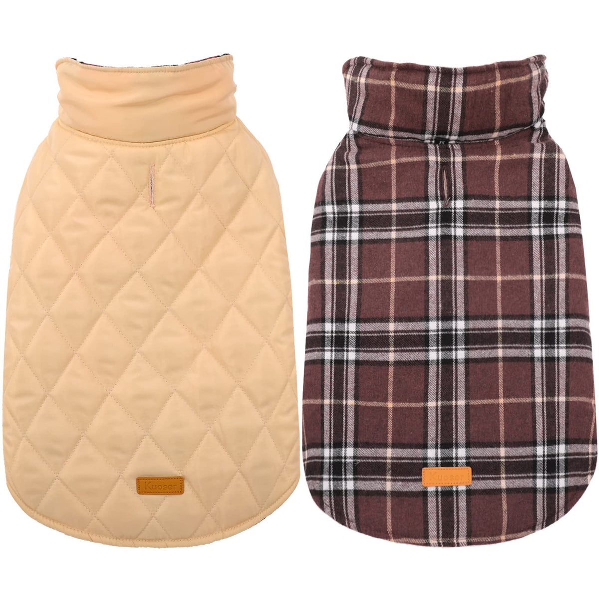 Kuoser waterproof dog coat front view provides all-weather protection.