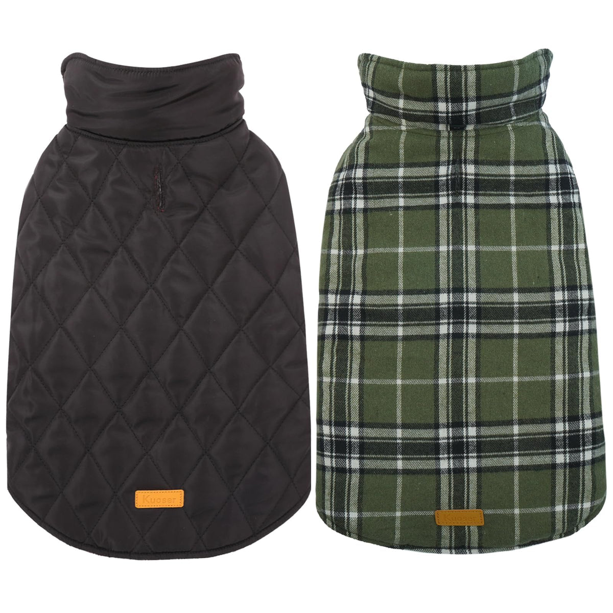 Kuoser waterproof dog coat with windproof exterior for all-weather protection