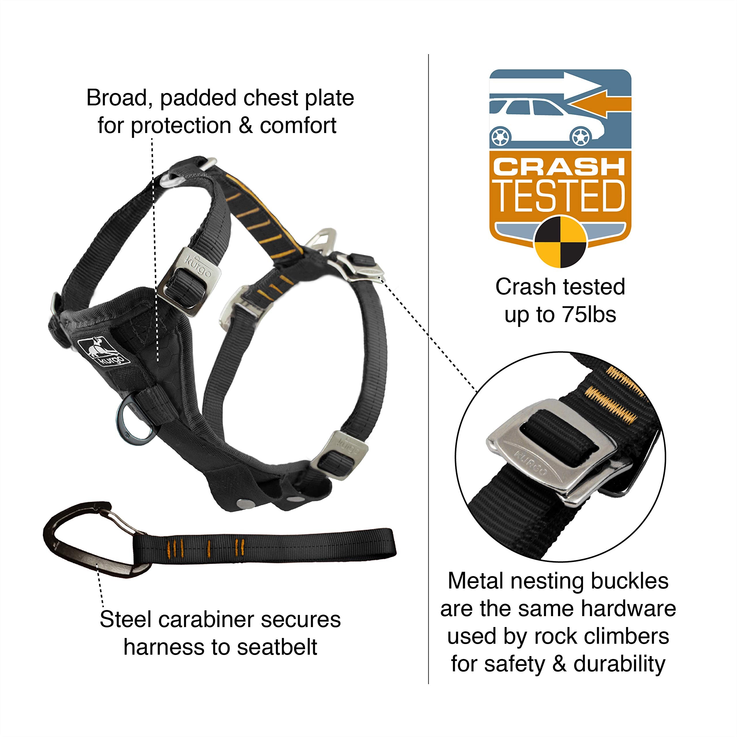 Kurgo Tru-Fit harness back clip view highlighting versatile rear attachment.