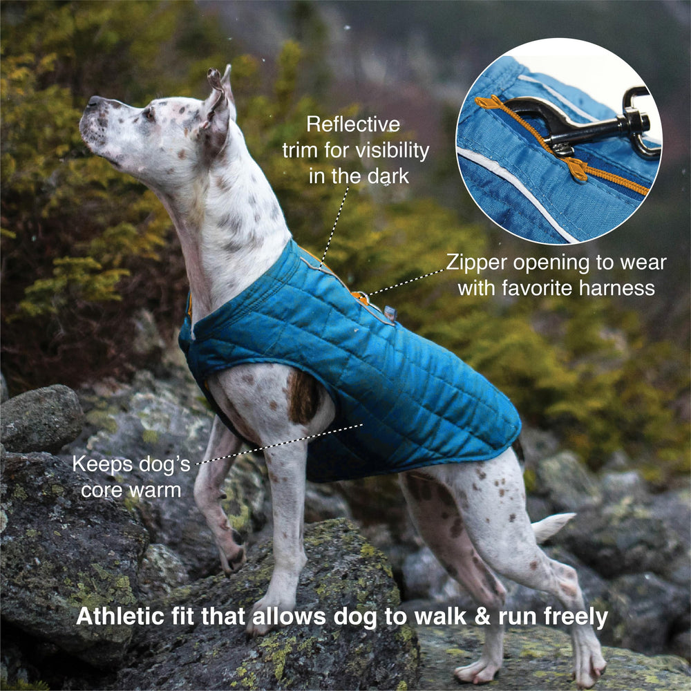 Kurgo Loft Dog Jacket reversible design side view shows two color options