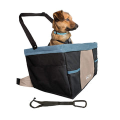 Kurgo Rover Dog Booster Seat elevated-view helps small dogs enjoy the window view safely