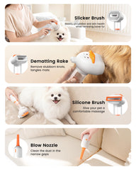 Kurtmark 4-in-1 grooming kit components for deshedding and styling