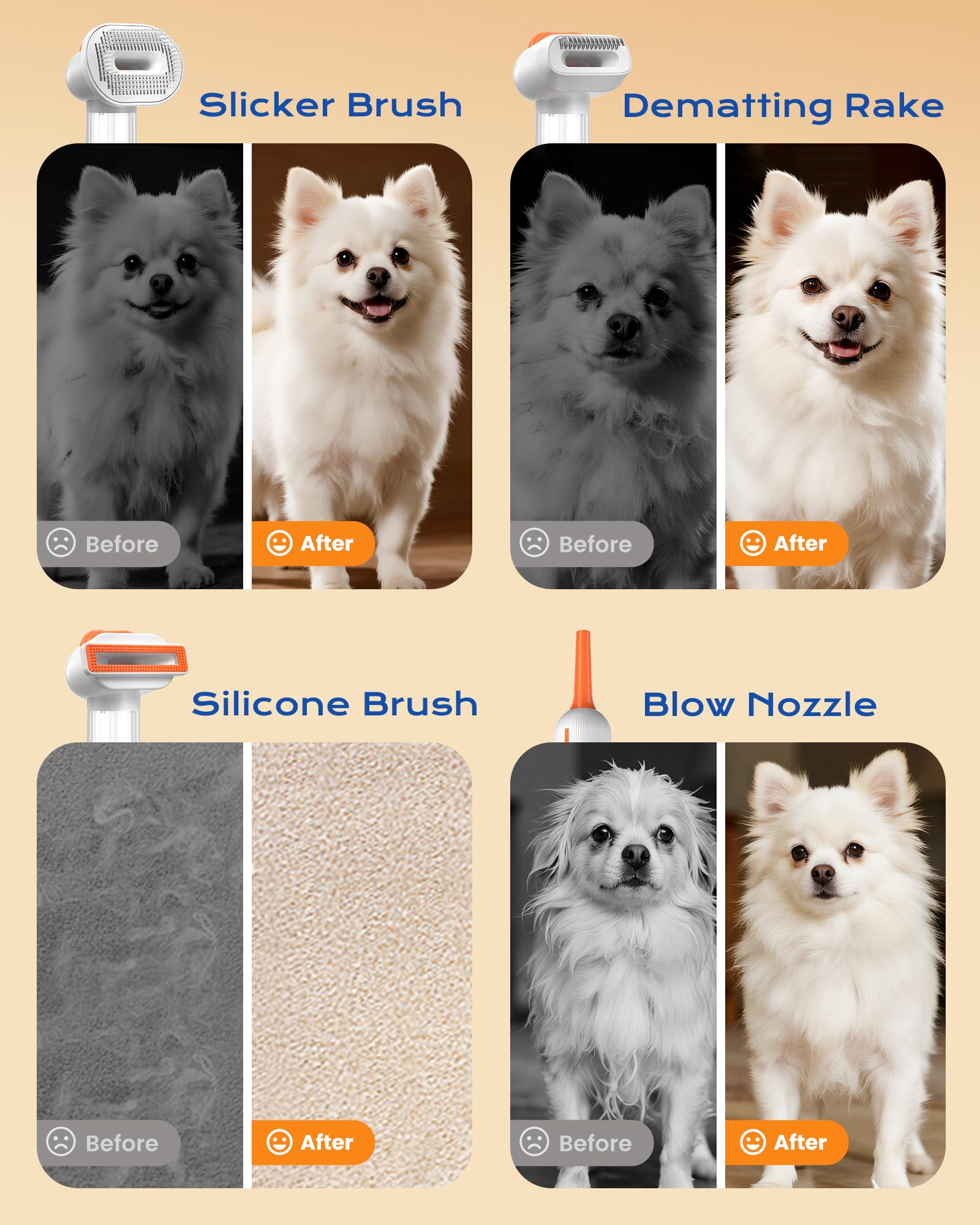 Kurtmark anti-static dog brush helps prevent cling during brushing