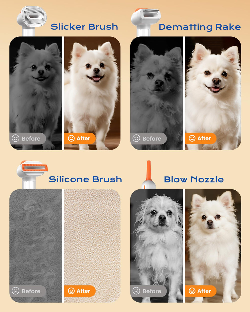 Kurtmark anti-static dog brush helps prevent cling during brushing