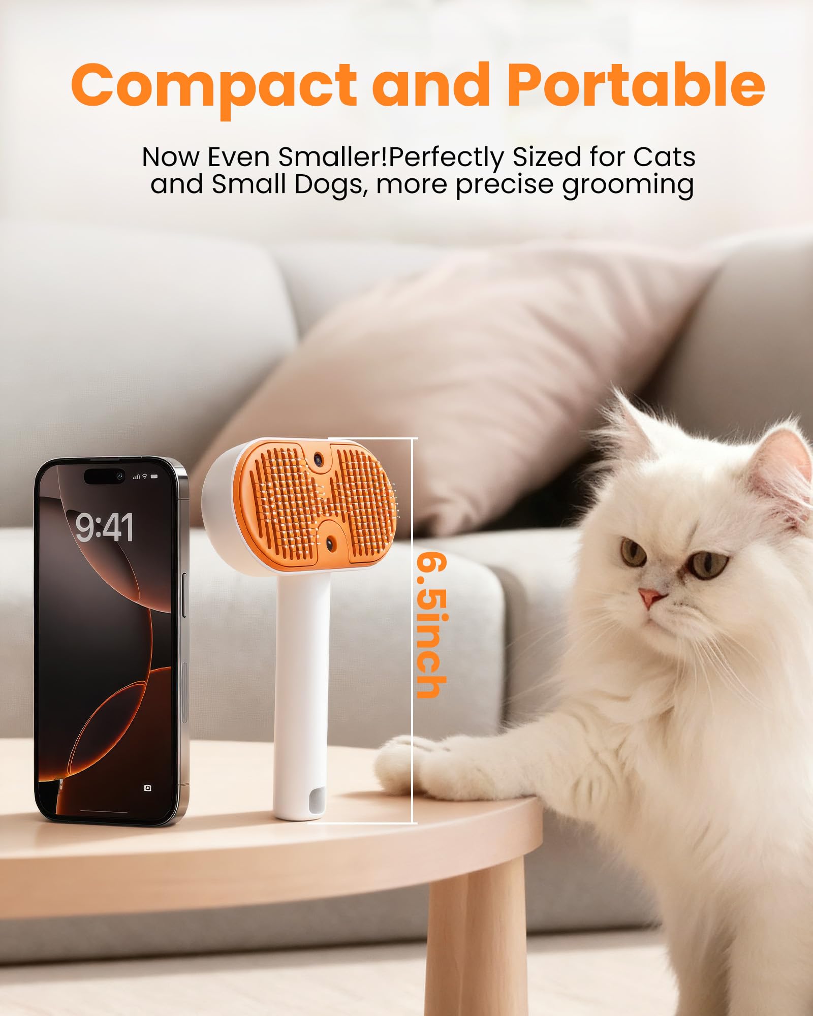 kurtmark Cat Steam Brush ideal for long-haired cats during daily grooming