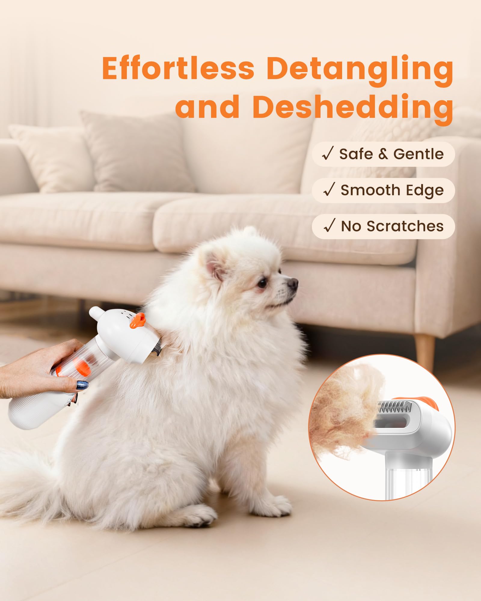 Kurtmark built-in blowing nozzle for quick debris removal during grooming