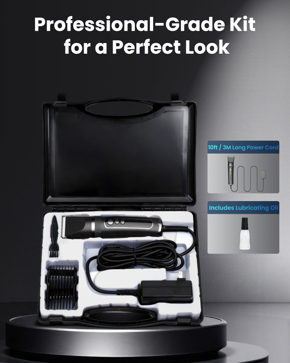 Kurtmark multi-animal grooming setup illustrates versatility across coats and breeds.